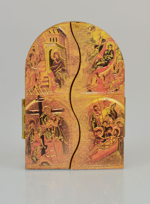 Icône Triptyque du Christ Pantocrator - 12 cm (pic 3)