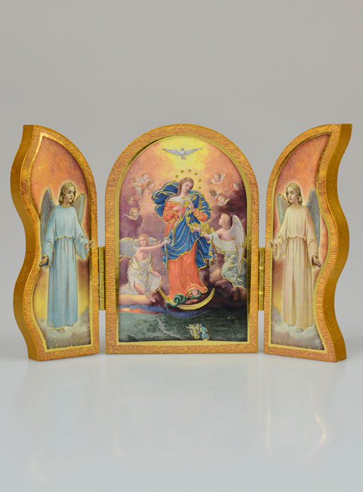 Icône Triptyque Marie qui Défait les Noeuds - 12 cm (pic 2)