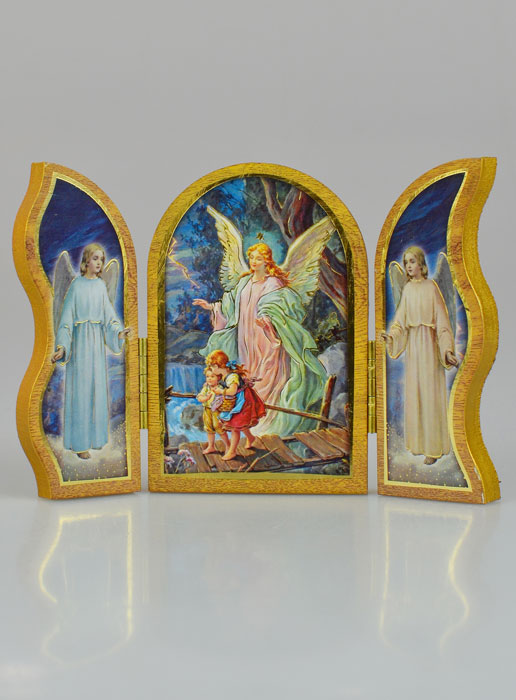 Icône Triptyque Mon Ange-Gardien Protecteur - 12 cm (pic 2)