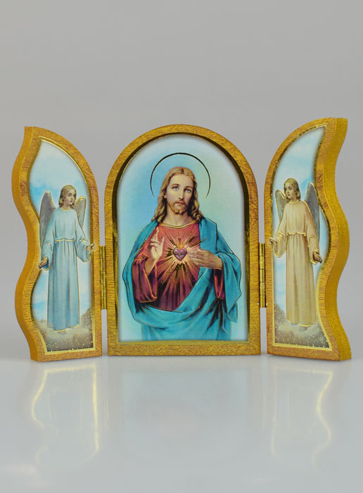 Icône Triptyque Sacré Coeur de Jésus - 12 cm (pic 2)