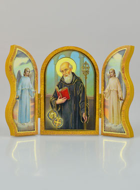 Icône Triptyque Saint Benoît - 12 cm (pic 1)