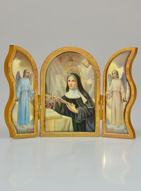 Icône Triptyque Sainte Rita de Cascia - 12 cm (pic 1)