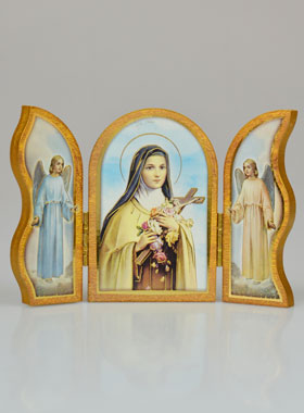Icône Triptyque Sainte Thérèse de Lisieux - 12 cm (pic 1)