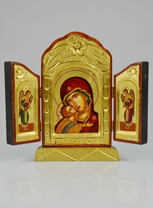 Icône Triptyque Vierge de Korsun - 26 cm (pic 2)