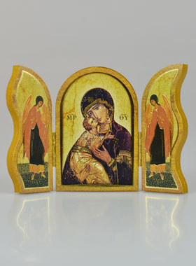 Icône Triptyque Vierge de Vladimir - 12 cm (pic 1)