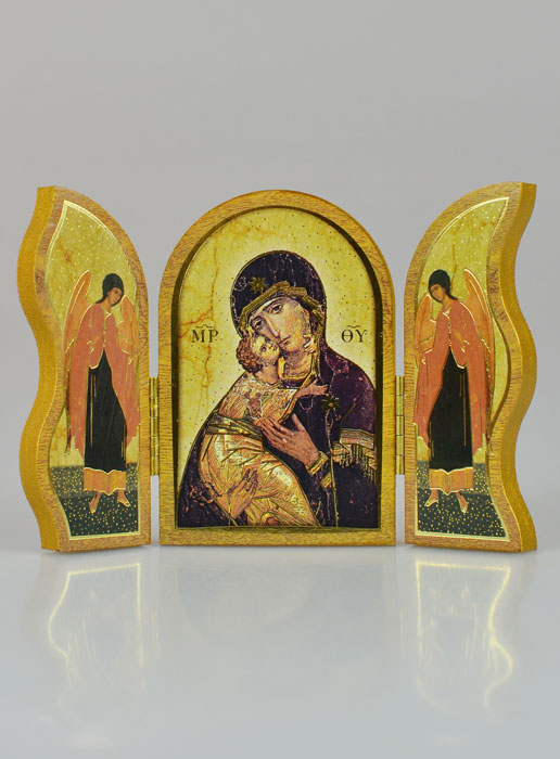 Icône Triptyque Vierge de Vladimir - 12 cm (pic 2)