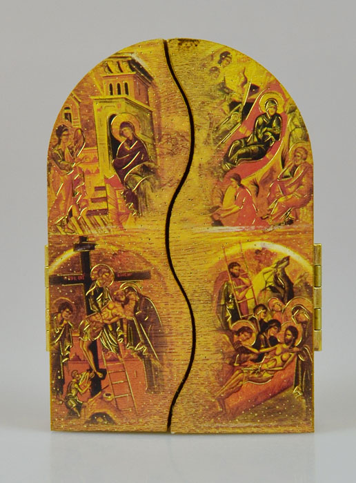 Icône Triptyque Vierge de Vladimir - 12 cm (pic 3)