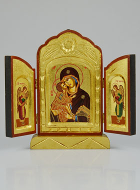 Icône Triptyque Vierge de Vladimir - 26 cm (pic 1)