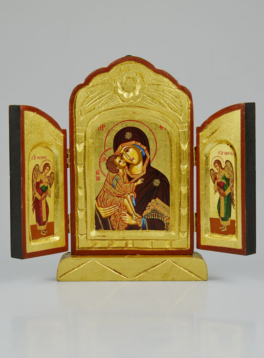 Icône Triptyque Vierge de Vladimir - 26 cm (pic 2)