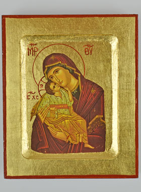 Icône Vierge de Tendresse - Feuille d'Or - 12 cm (pic 1)