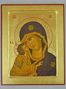 Icône Vierge de Vladimir - Feuille d'Or - 23 cm (pic 1)