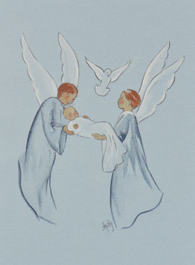 Image de Baptême - Ange et Esprit Saint - 10 X 15 cm (pic 1)
