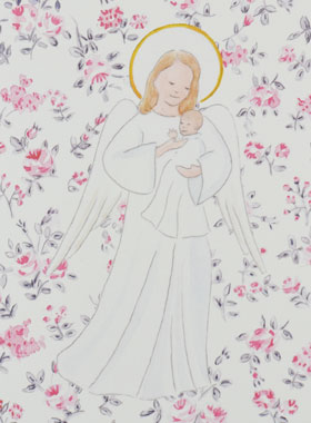 Image de Baptême - Ange-Gardien Protecteur - Rose (pic 1)