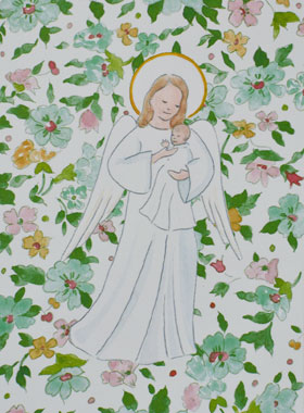 Image de Baptême - Ange Protecteur - Vert (pic 1)