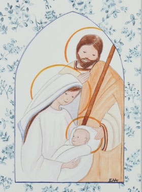 Image de Baptême - Sainte Famille - Bleu (pic 1)