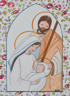 Image de Baptême - Sainte Famille - Rose (pic 1)
