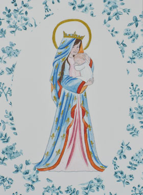 Image de Baptême - Sainte Vierge Couronnée au Lys (pic 1)