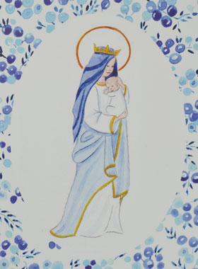 Image de Baptême - Vierge Couronnée à l'Enfant Jésus (pic 1)