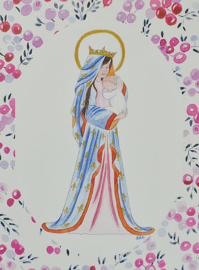 Image de Baptême - Vierge Couronnée au Lys (pic 1)