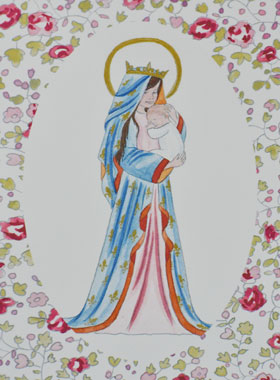 Image de Baptême - Vierge Couronnée au Lys (pic 1)