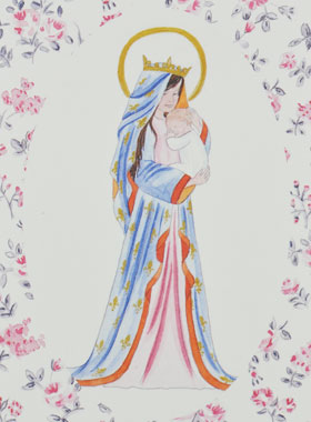 Image de Baptême - Vierge Couronnée au Lys (pic 1)