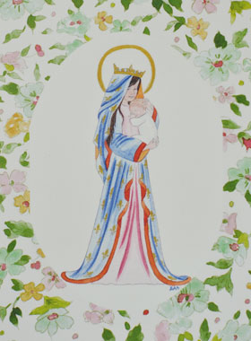 Image de Baptême - Vierge Couronnée (pic 1)