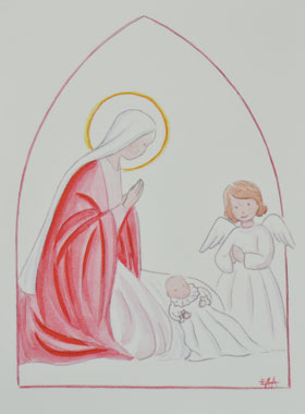 Image de Baptême - Vierge Marie et Ange-Gardien (pic 1)