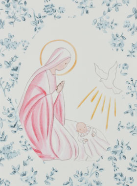 Image de Baptême - Vierge Marie et Colombe (pic 1)