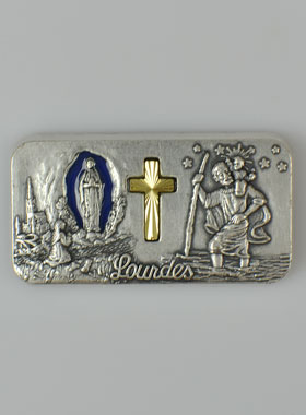 Magnet Notre Dame de Lourdes & Saint Christophe - 4.5 cm (pic 1)