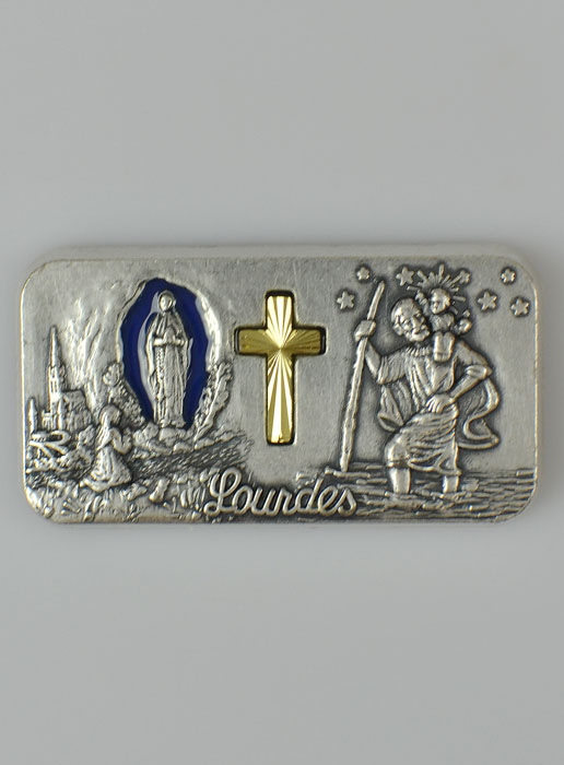 Magnet Notre Dame de Lourdes & Saint Christophe - 4.5 cm (pic 2)