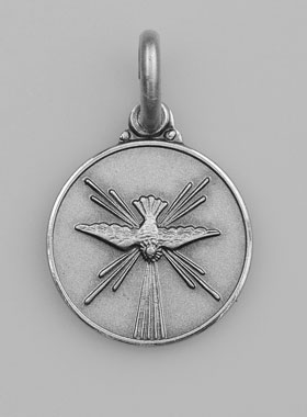 Médaille Colombe de l'Esprit Saint en Argent Massif - 14mm (pic 1)