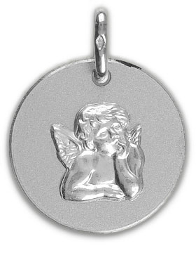 Médaille de Baptême Ange Gardien Protecteur Argent 925/1000 (pic 1)