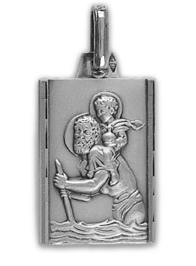 Médaille de Baptême de Saint Christophe en Argent Massif (pic 1)