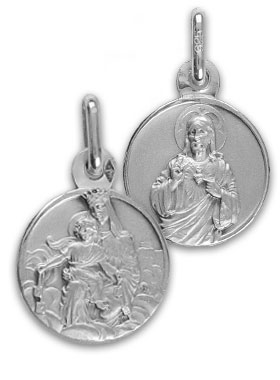 Médaille de Baptême du Scapulaire en Argent Massif (pic 1)