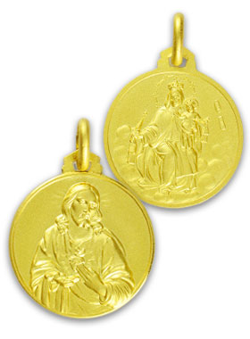 Médaille de Baptême du Scapulaire en Plaqué Or (pic 1)