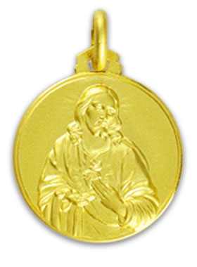 Médaille de Baptême du Scapulaire en Plaqué Or (pic 2)