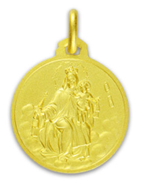 Médaille de Baptême du Scapulaire en Plaqué Or (pic 3)