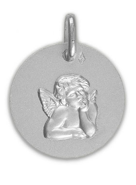 Médaille de Baptême Mon Ange Protecteur en Argent 925/1000 (pic 1)