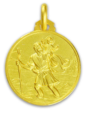 Médaille de Baptême Saint Christophe en Plaqué Or (pic 1)