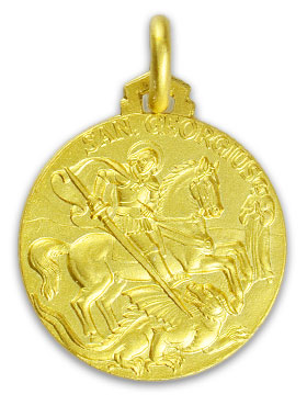 Médaille de Baptême Saint Georges en Plaqué Or (pic 1)