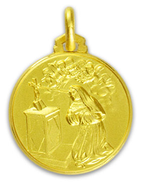 Médaille de Baptême Sainte Rita en Plaqué Or (pic 1)