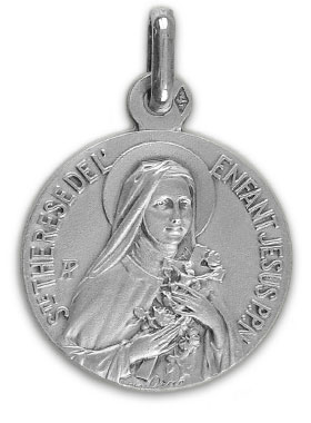 Médaille de Baptême Sainte Thérèse en Argent 925/1000 (pic 1)