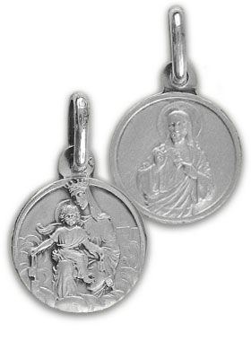 Médaille de Baptême Scapulaire en Argent 925/1000 - 12 mm (pic 1)