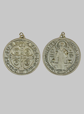 Médaille de Saint Benoît en Métal - 6cm (pic 1)