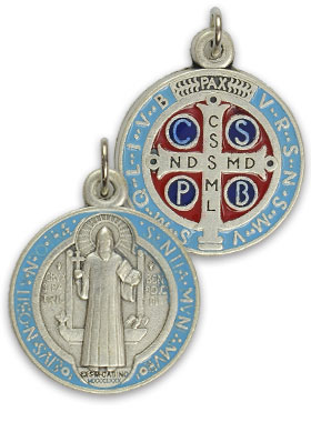 Médaille de Saint Benoit Métal Coloré - 2.1 cm (pic 1)