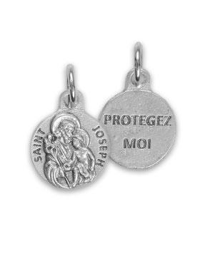 Médaille de Saint Joseph Argenté - 12 mm (pic 1)