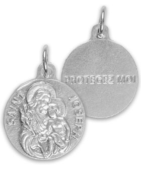 Médaille de Saint Joseph Argenté - 18 mm (pic 1)