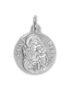 Médaille de Saint Joseph Argenté - 18 mm (pic 2)