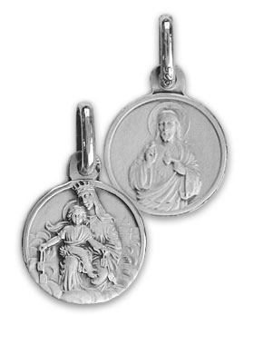 Médaille du Scapulaire en Argent Massif 925/1000 - 12 mm (pic 1)