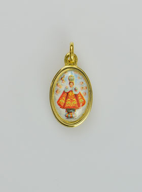Médaille Enfant Jésus de Prague Dorée - 14 mm (pic 1)